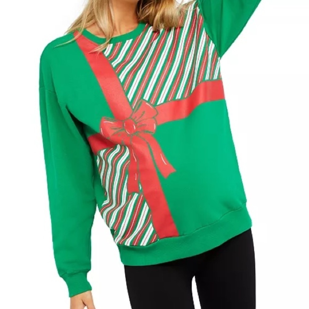 Holiday Maternity Sweatshirt S Baby Announcement Gag Gift Motherhood Pregnancy - Picture 5 of 5